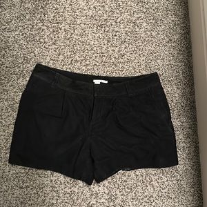 Halogen Black suede shorts